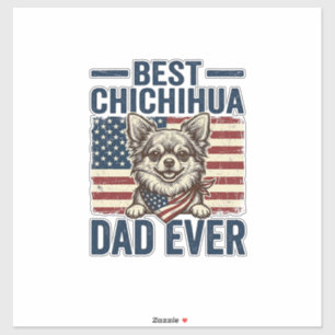 Best Chihuahua Dad Ever Patriotic Dog Shirt Design