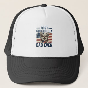 Best Chihuahua Dad Ever Patriotic Dog Shirt Design Trucker Hat