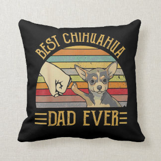 Best Chihuahua Dad Ever Retro Vintage Cushion
