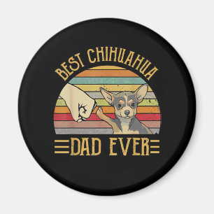 Best Chihuahua Dad Ever Retro Vintage Sunset Magnet