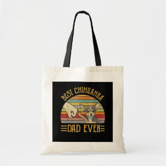 Best Chihuahua Dad Ever Retro Vintage Tote Bag
