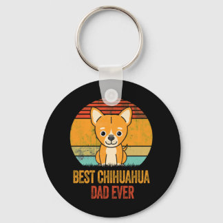 Best Chihuahua Dad Ever Vintage Distressed Key Ring