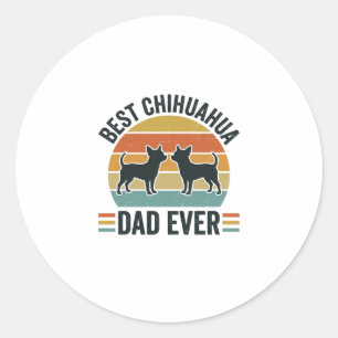 Best Chihuahua Dad Ever Vintage Dog Lover Shirt_1 Classic Round Sticker