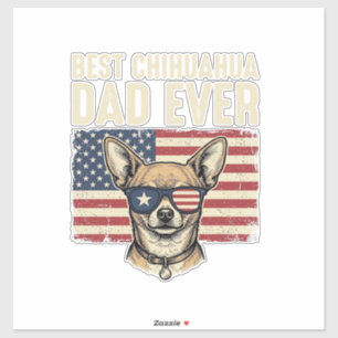 Best Chihuahua Dad Ever Vintage Patriotic Dog Desi
