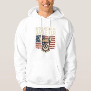 Best Chihuahua Dad Ever Vintage Patriotic Dog Desi Hoodie