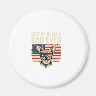 Best Chihuahua Dad Ever Vintage Patriotic Dog Desi Magnet