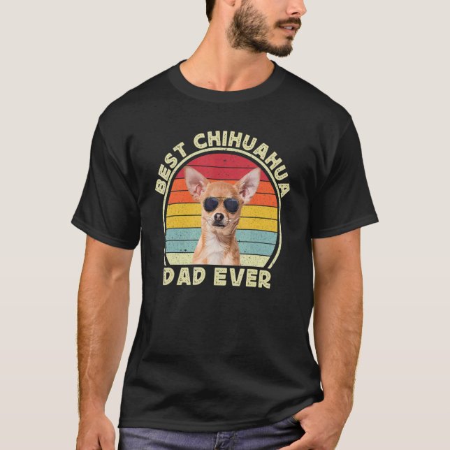 Best Chihuahua Dad For Men Retro Brown Chiwawa  Do T-Shirt (Front)