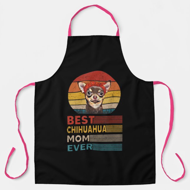 Best Chihuahua Mom Ever Retro Vintage Apron (Front)