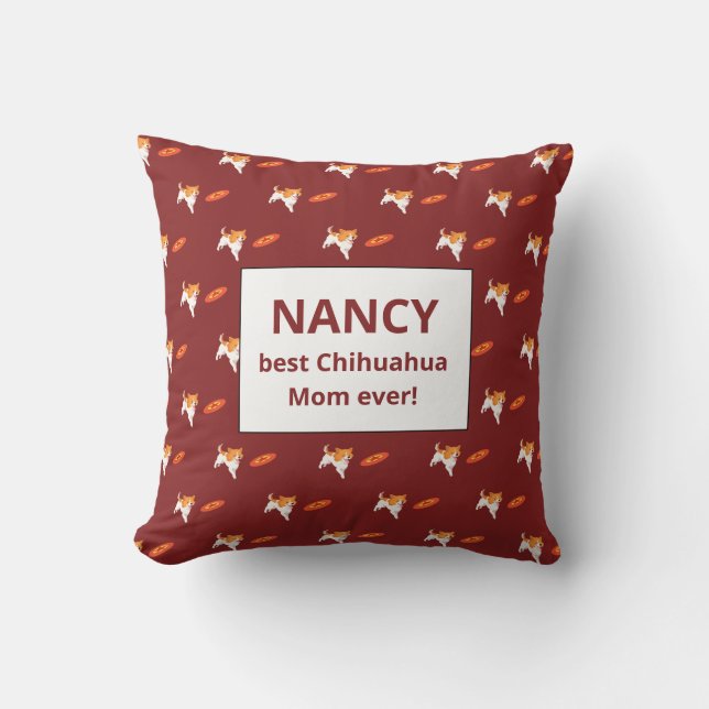 Best Chihuahua Mum Ever Red Cushion (Front)
