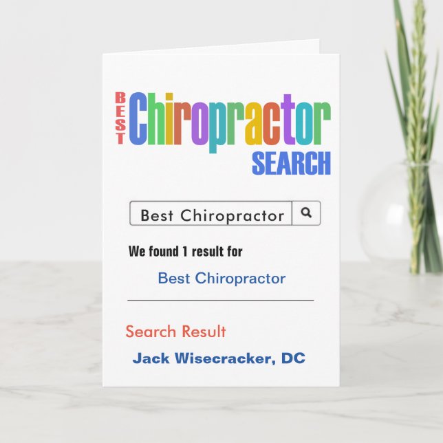 Best Chiropractor Search Thank You Card (Front)