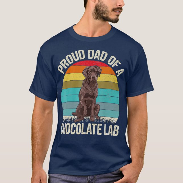 Best Chocolate Lab Dad Dog Lover Brown Labrador T-Shirt (Front)