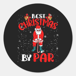 Best Christmas By Par Funny Christmas Santa Golf P Classic Round Sticker
