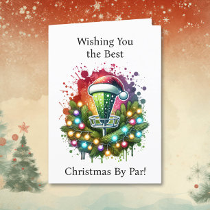 Best Christmas By Par   Funny Disc Golf Themed Holiday Card
