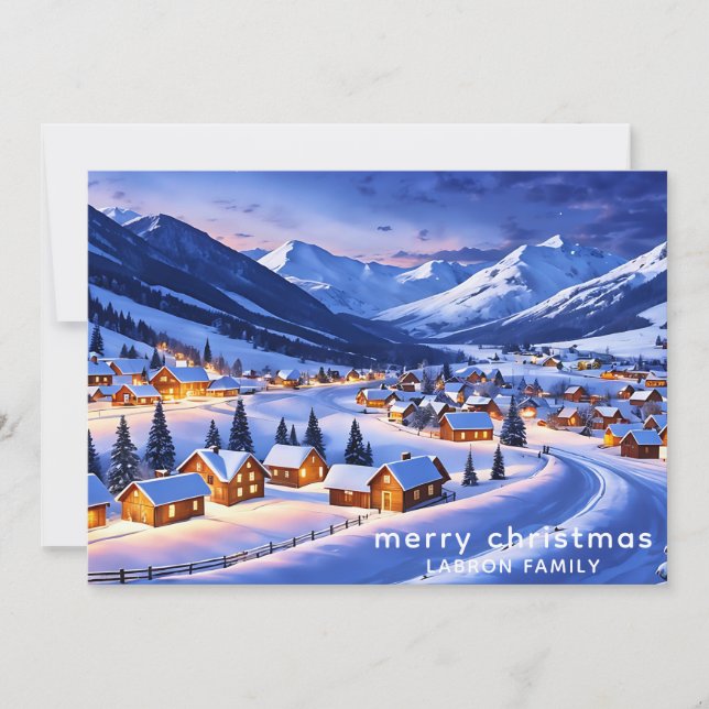 Best Christmas Card, Snow White Winter Wonderland Holiday Card (Front)