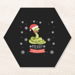 Best Christmas Day Ever With My Snake, Best Shirts Paper Coaster