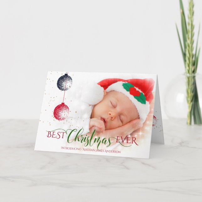 Best Christmas Ever Baby's First Christmas Photo Card (Front)
