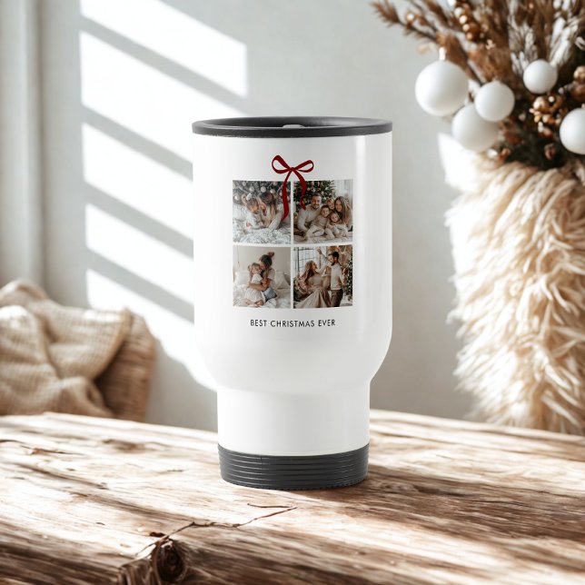 Best Christmas Ever Family Photo Collage Gift Travel Mug (Creator Uploaded)