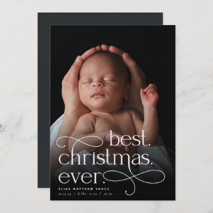 Best Christmas Ever Holiday Birth Announcement