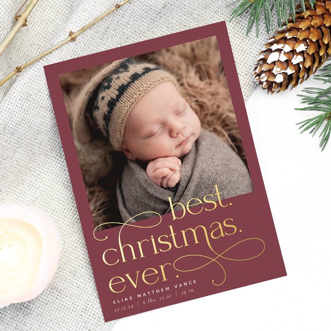 Best Christmas Ever Holiday Birth Announcement (Creator Uploaded)