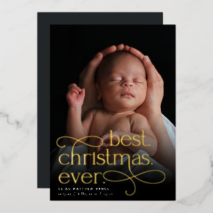 Best Christmas Ever Holiday Birth Announcement