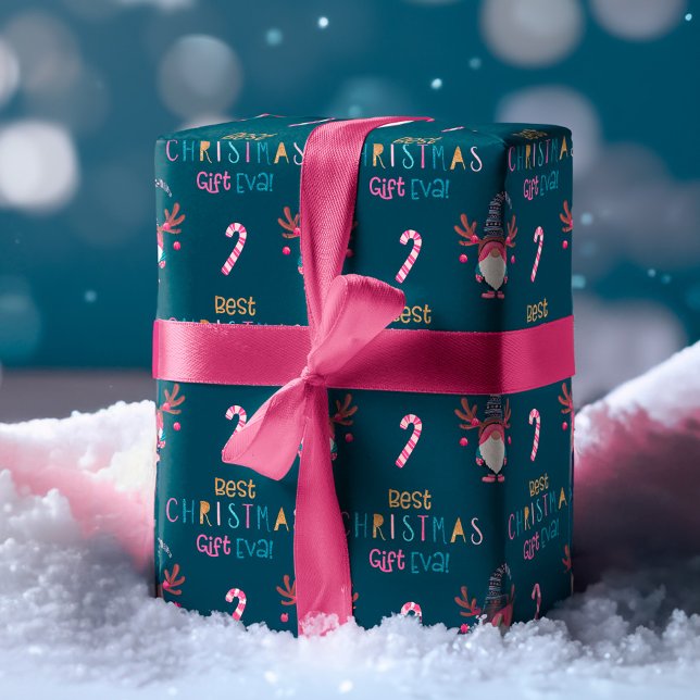 Best Christmas Gift Eva! Funny & Bright Gnome Wrapping Paper (Best Christmas Gift Eva! Funny & Bright Gnome Wrapping Paper)