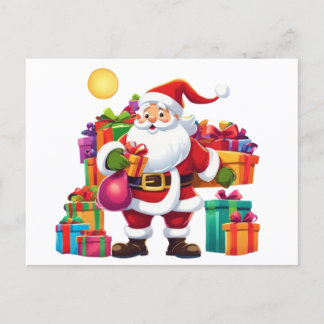 best christmas santa design and new year happy postcard