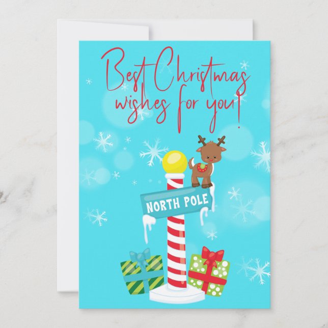 "Best Christmas Wishes For You!" Holiday Card (Front)