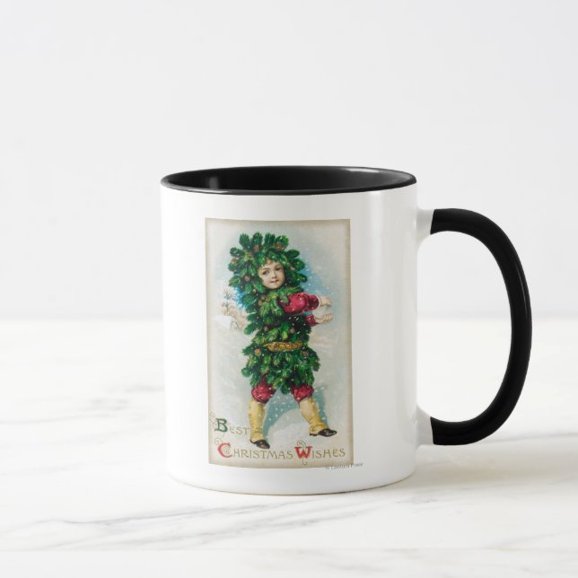 Best Christmas Wishes Man in Evergreen Coat Mug (Right)