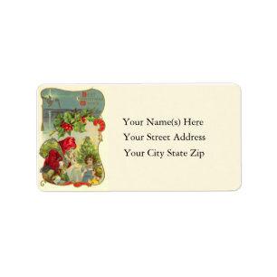 Best Christmas Wishes Vintage Address Label