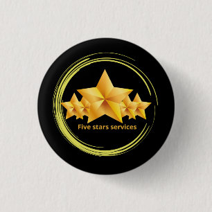 best classic five star service circular  3 cm round badge