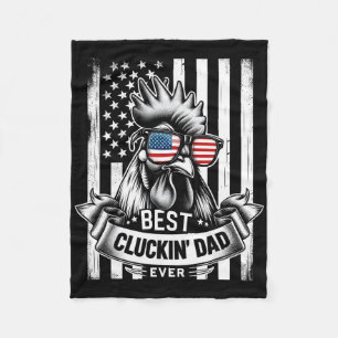 Best Cluckin' Dad Ever Chicken Lover Graphic Fleece Blanket