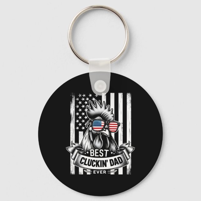 Best Cluckin' Dad Ever Chicken Lover Graphic  Key Ring (Front)