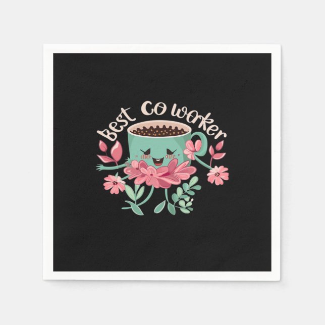 Best Co-Worker, Colleague Gift, Best Coworker Gift Napkin (Front)