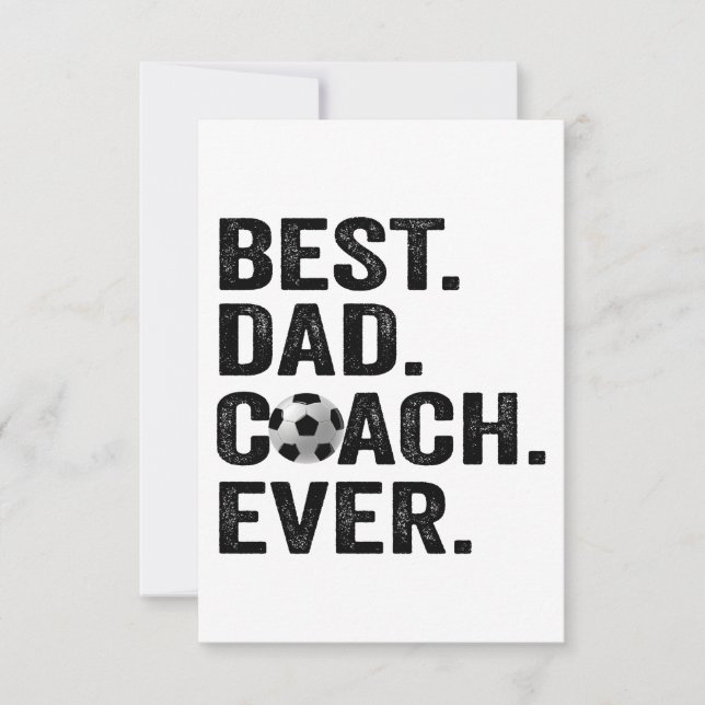 Best Coach Dad Ever Father's Day Soccer Sport Gift Thank You Card (Front)
