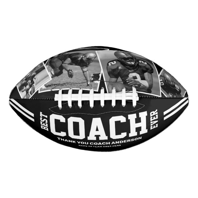 “Best Coach Ever” 4-Photo Team Collage American Football (Front)