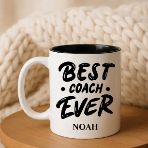Best Coach Ever – Custom Name Gift   Two-Tone Coffee Mug