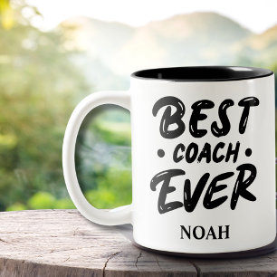 Best Coach Ever – Custom Name Gift   Two-Tone Coffee Mug