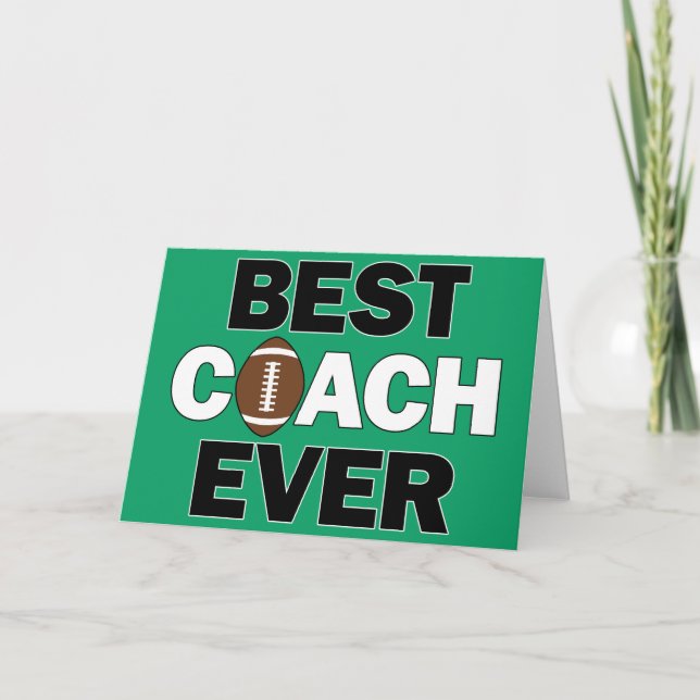 Best Coach Ever Football Coaches Sports Team Thank You Card (Front)