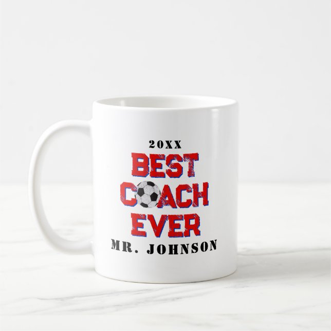 Best Coach Ever - Football - Socccer Coffee Mug (Left)