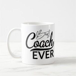 Best coach ever fun black white sport personalised coffee mug