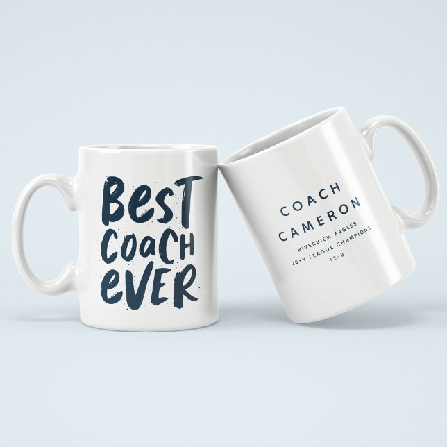 Best coach ever fun personalised gift sports large coffee mug (Creator Uploaded)