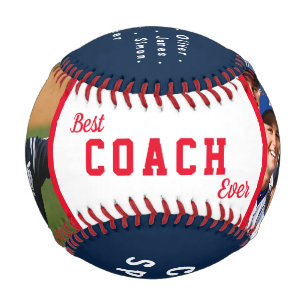 Best coach ever red & blue  baseball