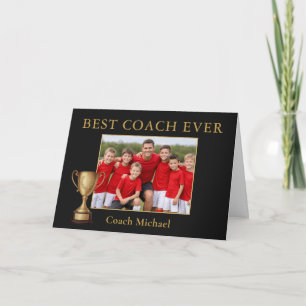 Best Coach Ever Team Photo Thank You Card