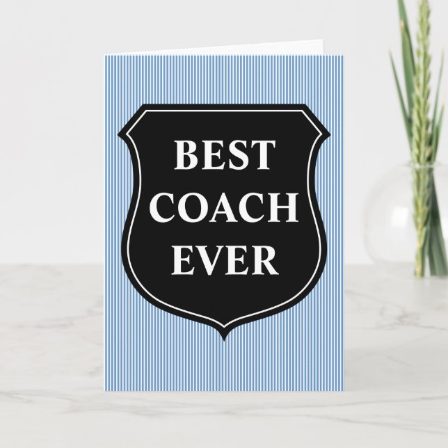 Best coach ever thank you greeting card (Front)