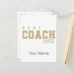 Best Coach Ever Trainer Vintage Design for Teacher Holiday Postcard