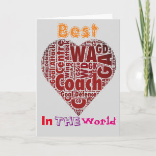 Best Coach Love Netball Design Card