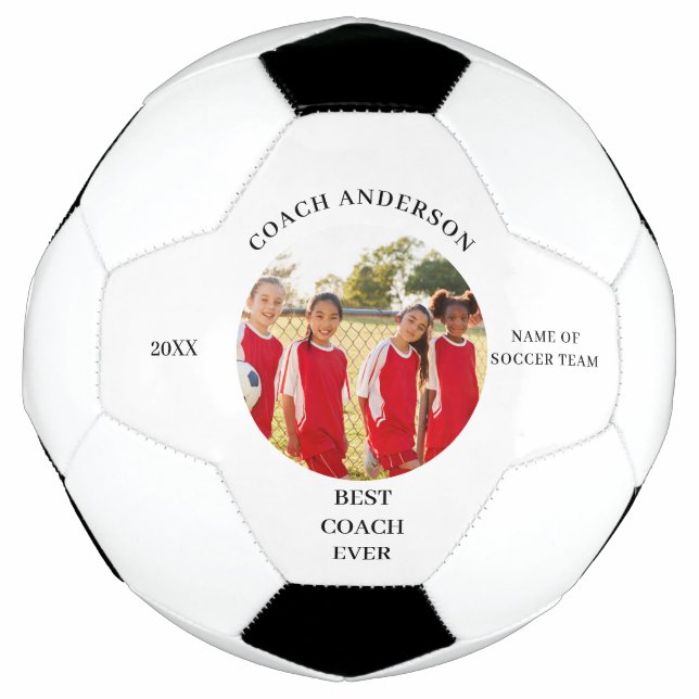 Best Coach Photo Name Soccer Ball (Front)