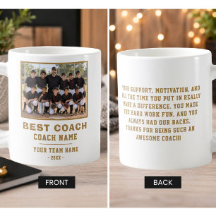 Best Coach Team Name Photo Thank you  Coffee Mug