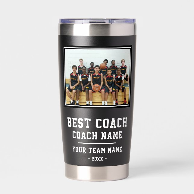 Best Coach Team Name Photo Thank you Insulated Tumbler (Front)