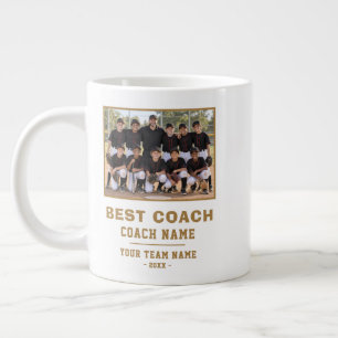 Best Coach Team Name Photo Thank you  Large Coffee Mug